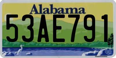 AL license plate 53AE791