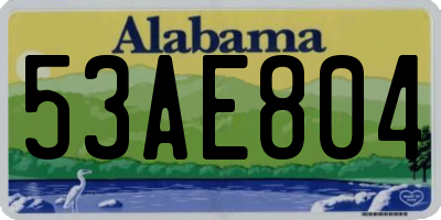 AL license plate 53AE804