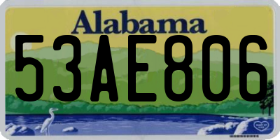 AL license plate 53AE806