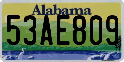 AL license plate 53AE809