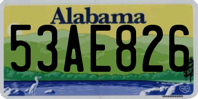 AL license plate 53AE826
