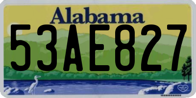 AL license plate 53AE827