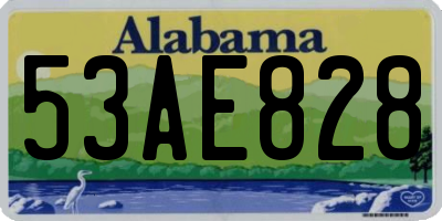 AL license plate 53AE828
