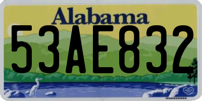 AL license plate 53AE832