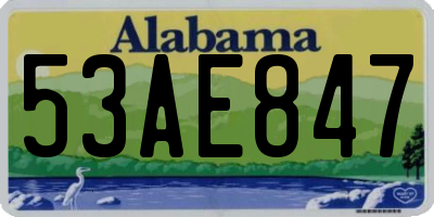 AL license plate 53AE847