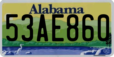 AL license plate 53AE860