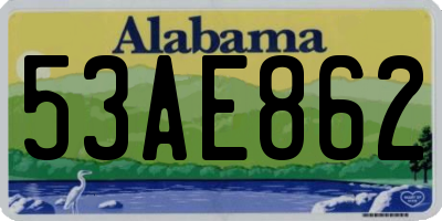 AL license plate 53AE862