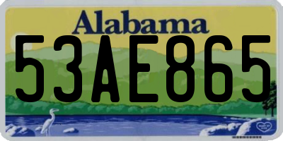 AL license plate 53AE865