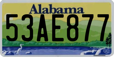 AL license plate 53AE877