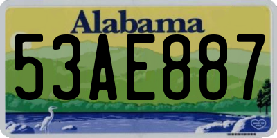 AL license plate 53AE887