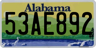 AL license plate 53AE892