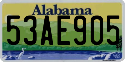 AL license plate 53AE905