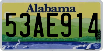 AL license plate 53AE914
