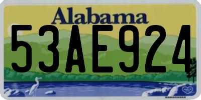 AL license plate 53AE924