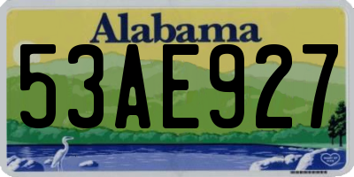AL license plate 53AE927