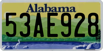 AL license plate 53AE928