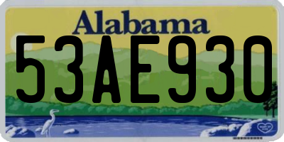 AL license plate 53AE930