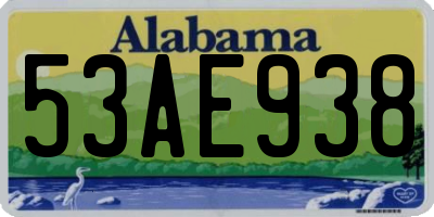 AL license plate 53AE938