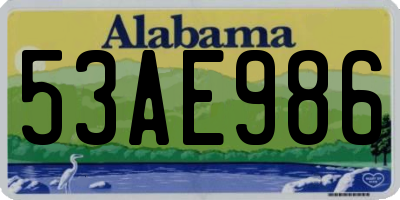 AL license plate 53AE986