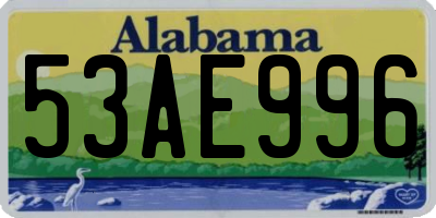 AL license plate 53AE996