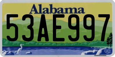 AL license plate 53AE997