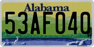 AL license plate 53AF040