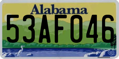 AL license plate 53AF046