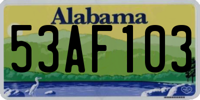 AL license plate 53AF103