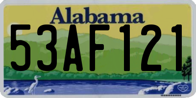 AL license plate 53AF121
