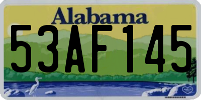 AL license plate 53AF145
