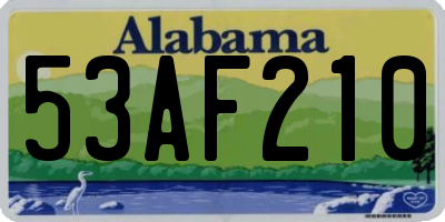 AL license plate 53AF210