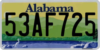 AL license plate 53AF725