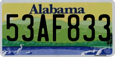 AL license plate 53AF833