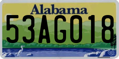 AL license plate 53AG018