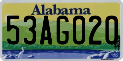AL license plate 53AG020