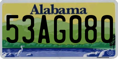 AL license plate 53AG080