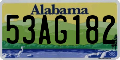 AL license plate 53AG182