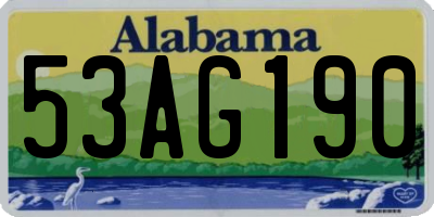 AL license plate 53AG190
