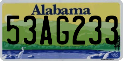 AL license plate 53AG233