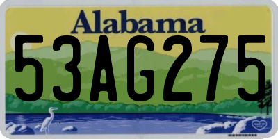 AL license plate 53AG275