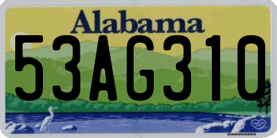 AL license plate 53AG310