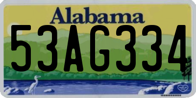 AL license plate 53AG334