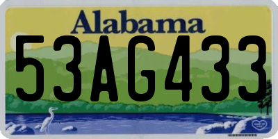 AL license plate 53AG433