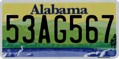 AL license plate 53AG567