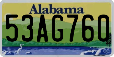 AL license plate 53AG760
