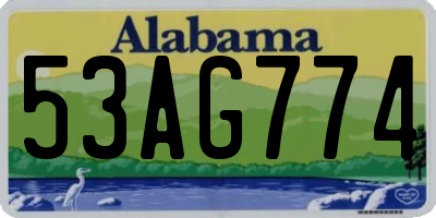 AL license plate 53AG774