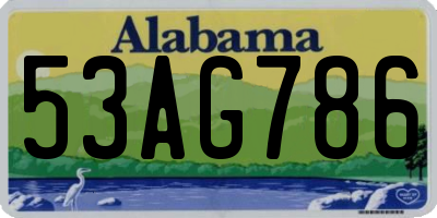 AL license plate 53AG786