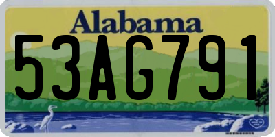 AL license plate 53AG791