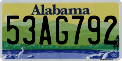 AL license plate 53AG792
