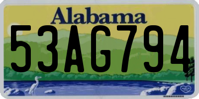 AL license plate 53AG794